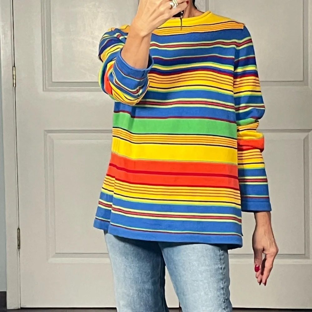 Lauren Ralph Lauren 100% cotton multi color sweater size M - Picture 5 of 10